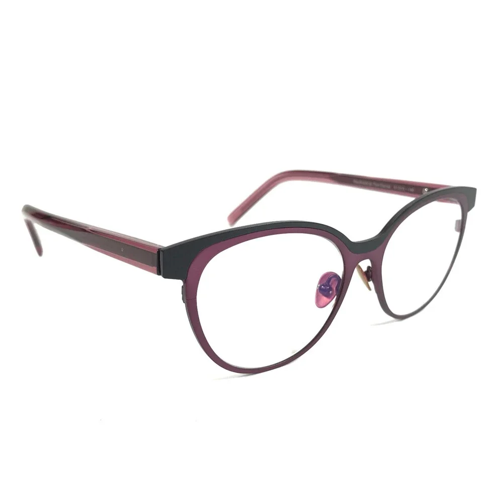 Tom Davies Eyeglasses Frames TD740 Col. 2217 Matte Purple Black Clear 51-15-140